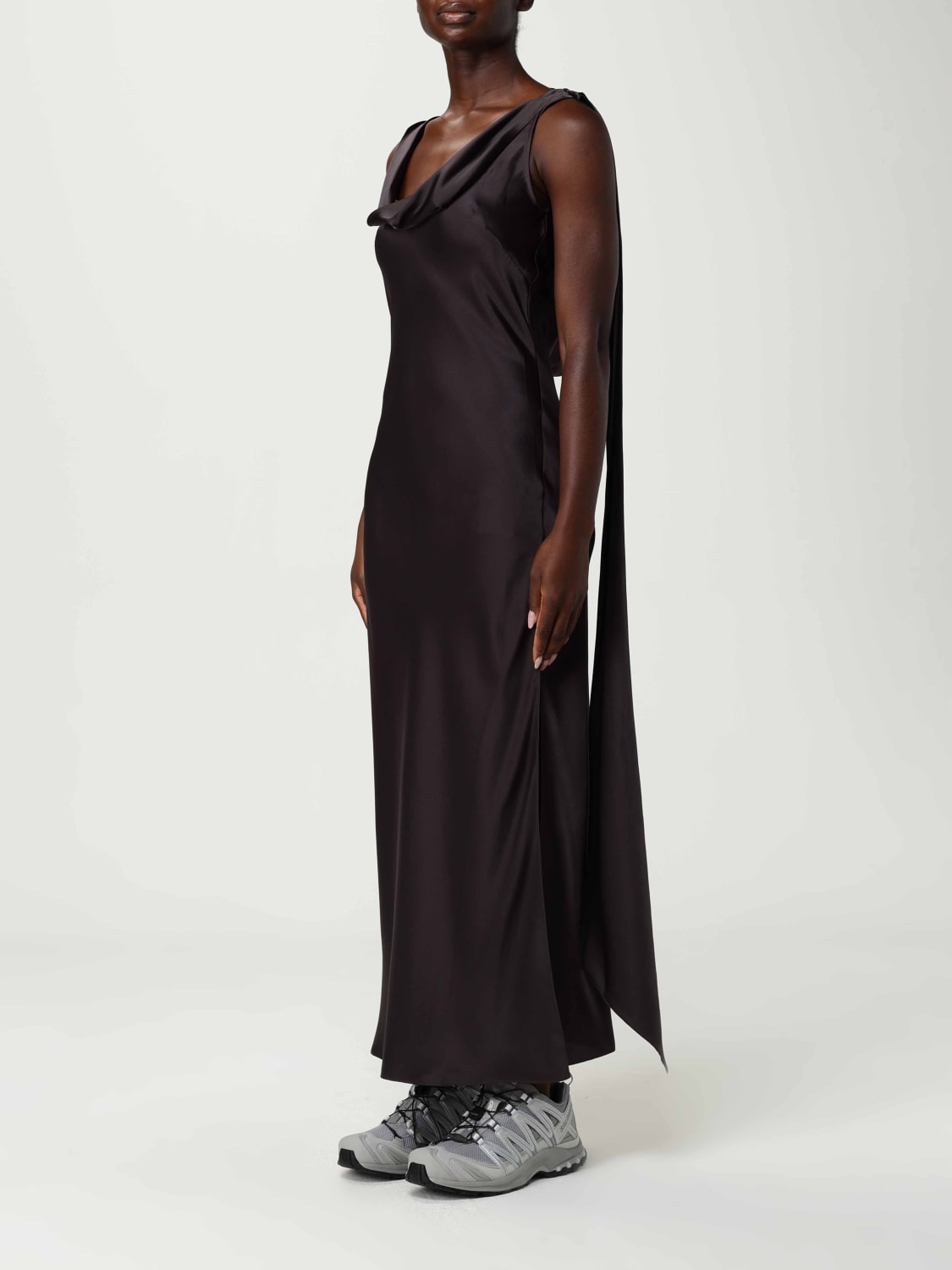 ACNE STUDIOS ABITO: Abito in raso Acne Studios, Grafite - Img 4