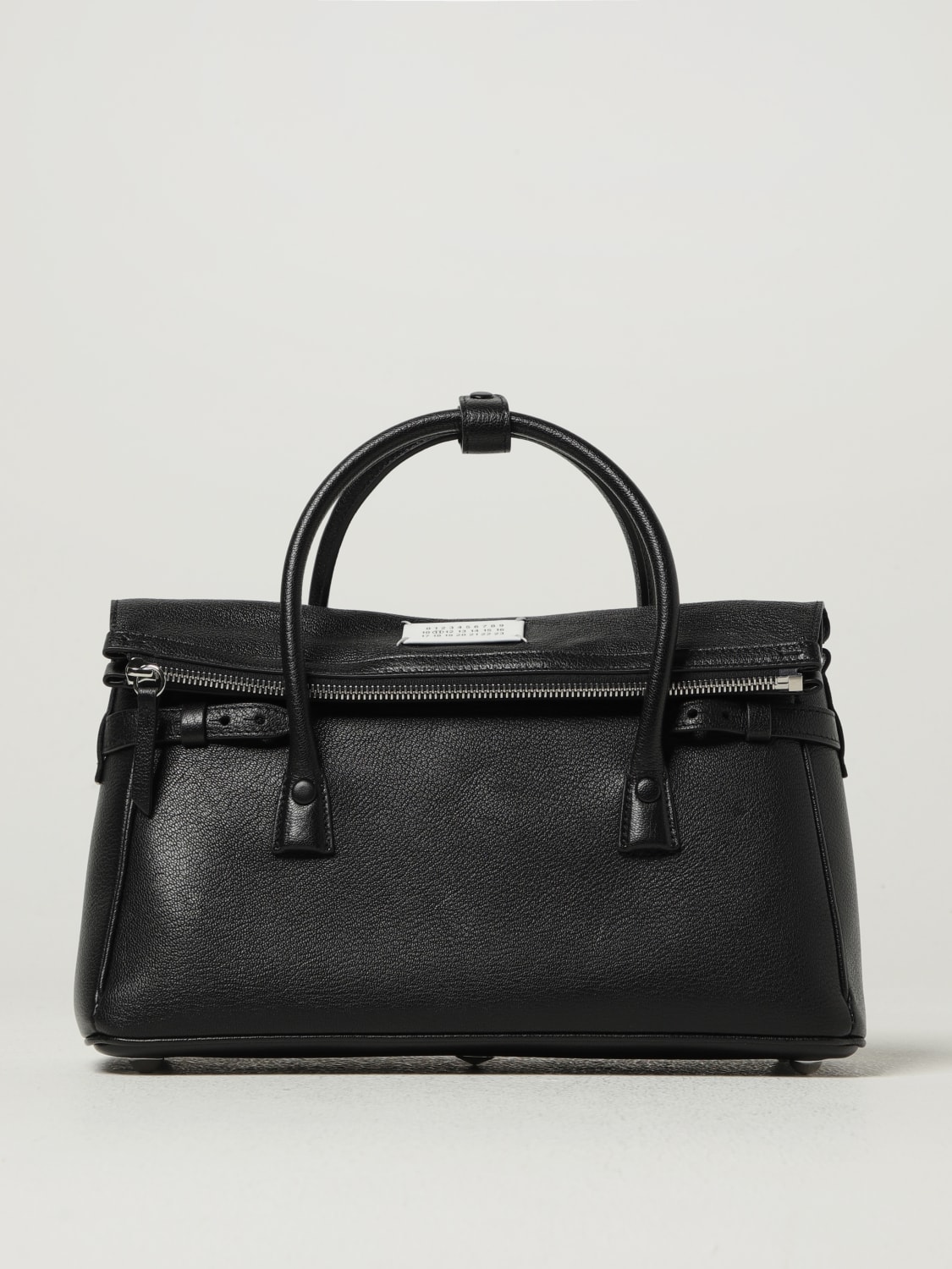 MAISON MARGIELA BORSA A TRACOLLA: Borsa 5AC East West Maison Margiela in pelle a grana , Nero - Img 1