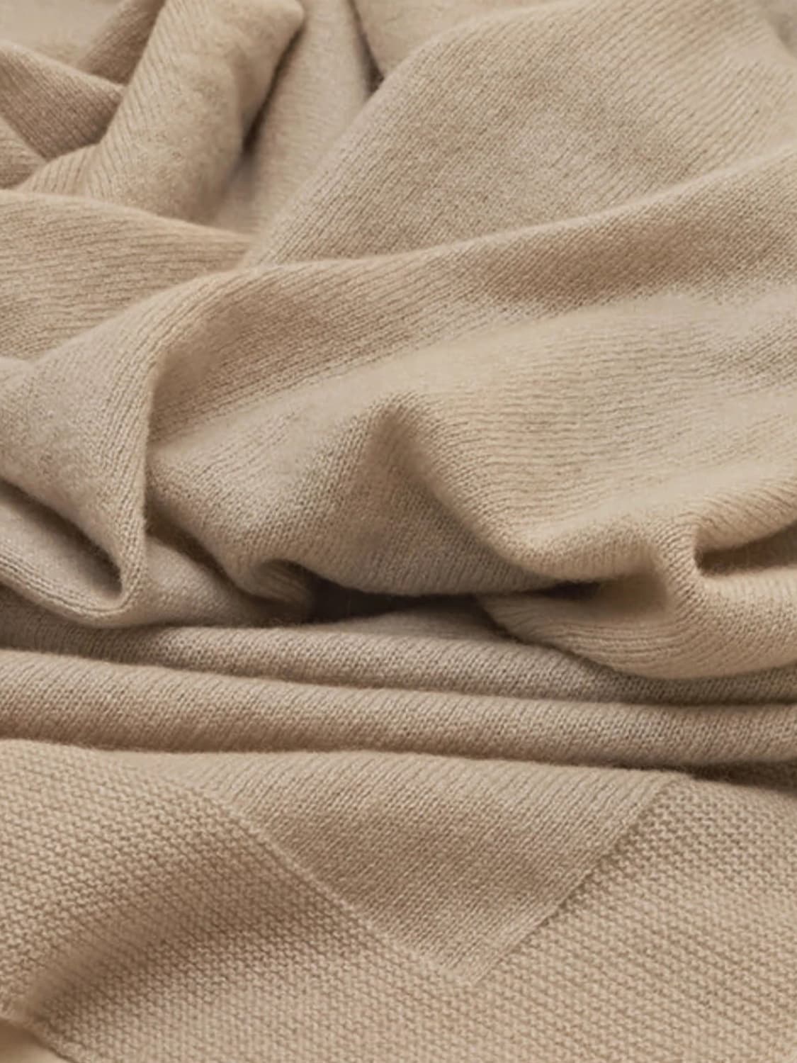 BOBBIN & TRICOT BLANKET: Bobbin & Tricot baby cashmere blanket, Beige - Img 3