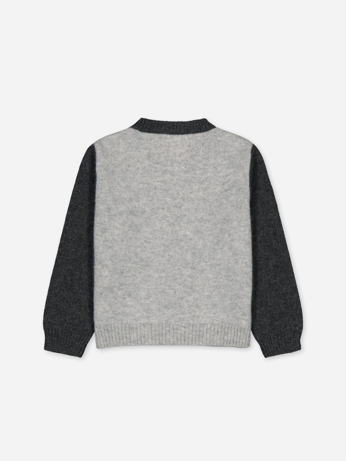 BOBBIN & TRICOT SWEATER: Bobbin & Tricot baby cashmere cardigan, Grey - Img 2