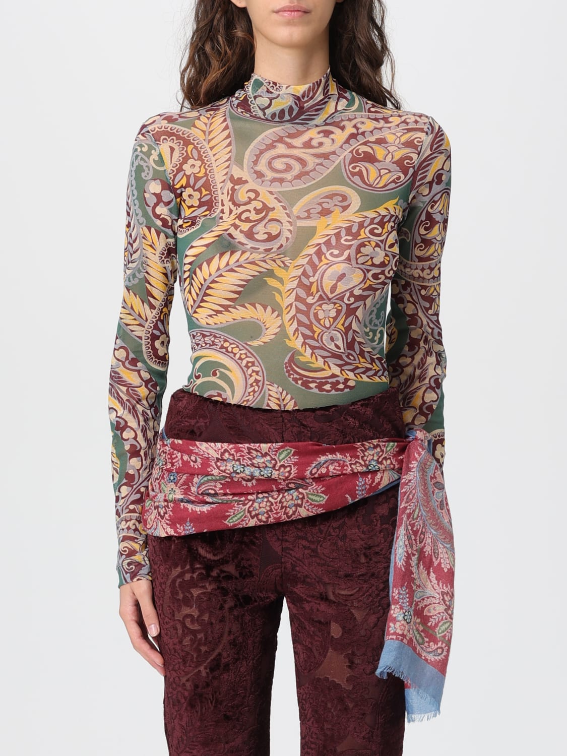 ETRO BUFANDA: Bufanda mujer Etro, Azul Oscuro - Img 2