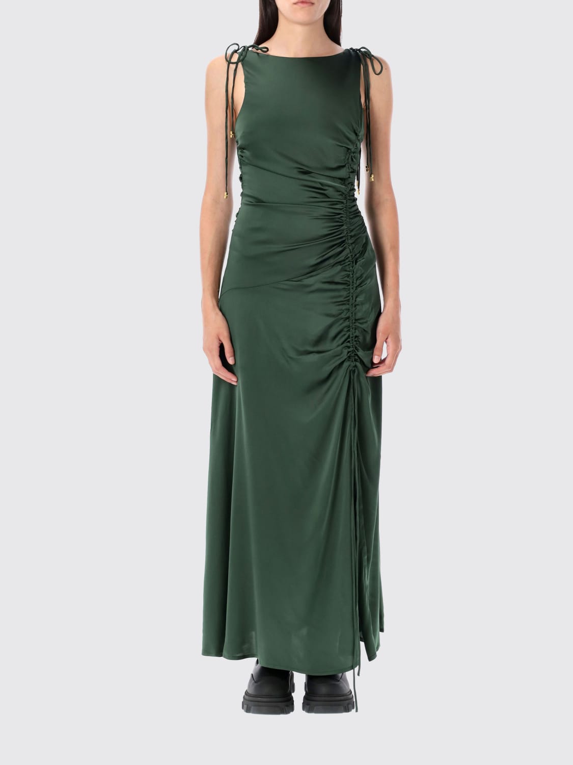 GANNI DRESS: Dress woman Ganni, Green - Img 1