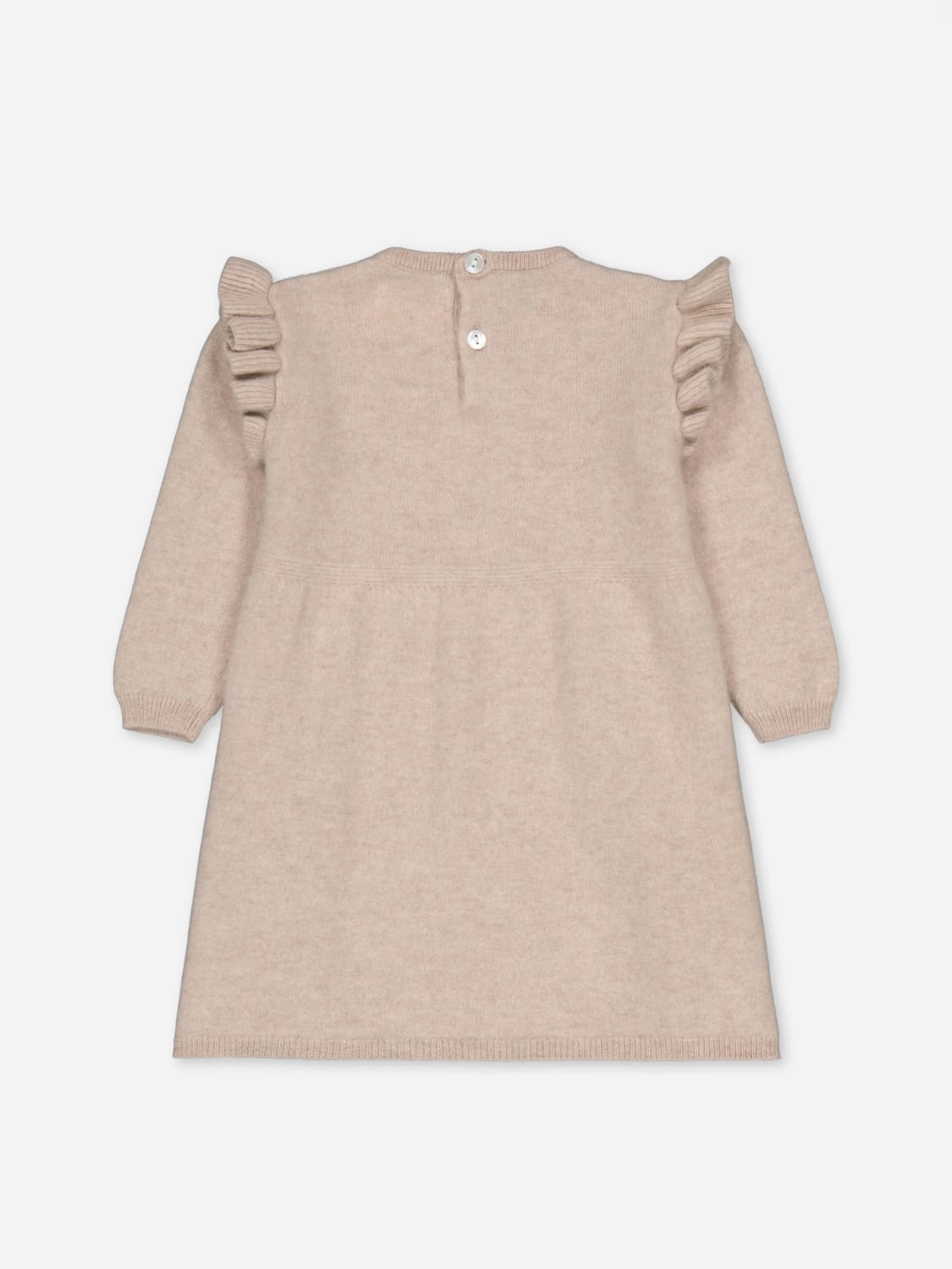 BOBBIN & TRICOT ROMPER: Bobbin & Tricot baby cashmere dress, Beige - Img 2