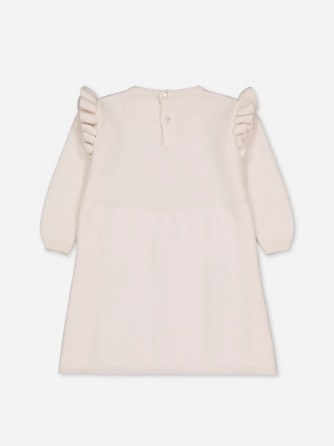 BOBBIN & TRICOT ROMPER: Bobbin & Tricot baby cashmere dress, Ivory - Img 2