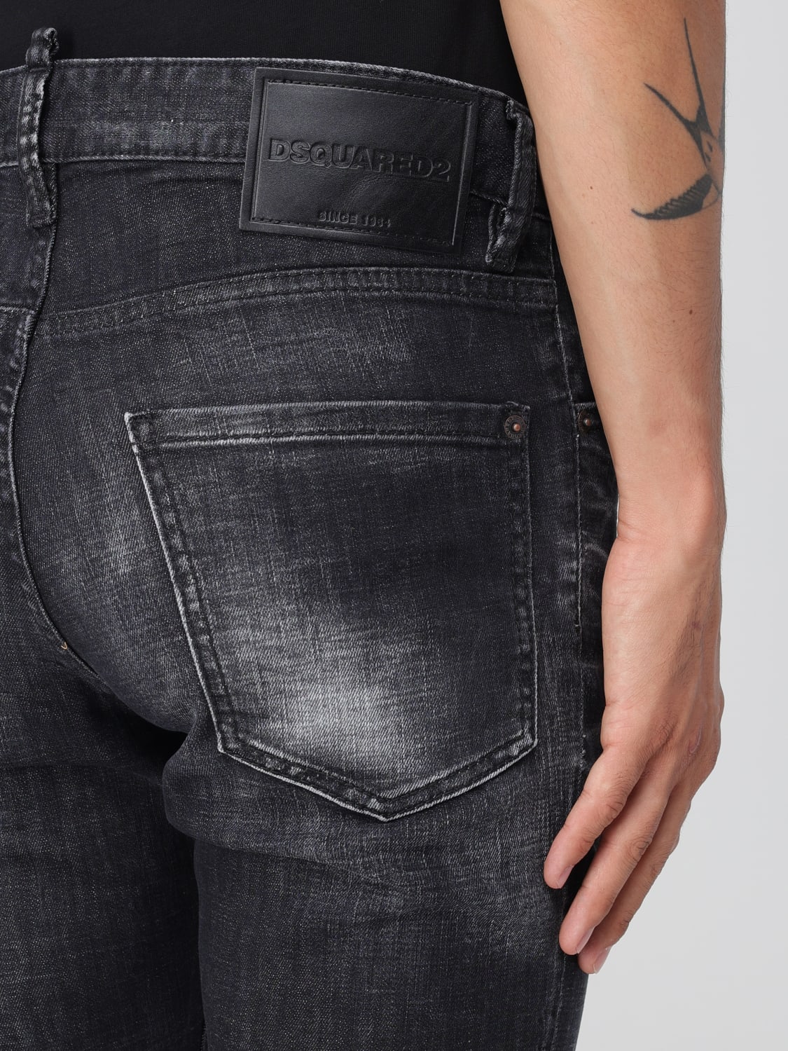 DSQUARED2 牛仔裤: 牛仔裤 男士 Dsquared2, 黑色 - Img 3