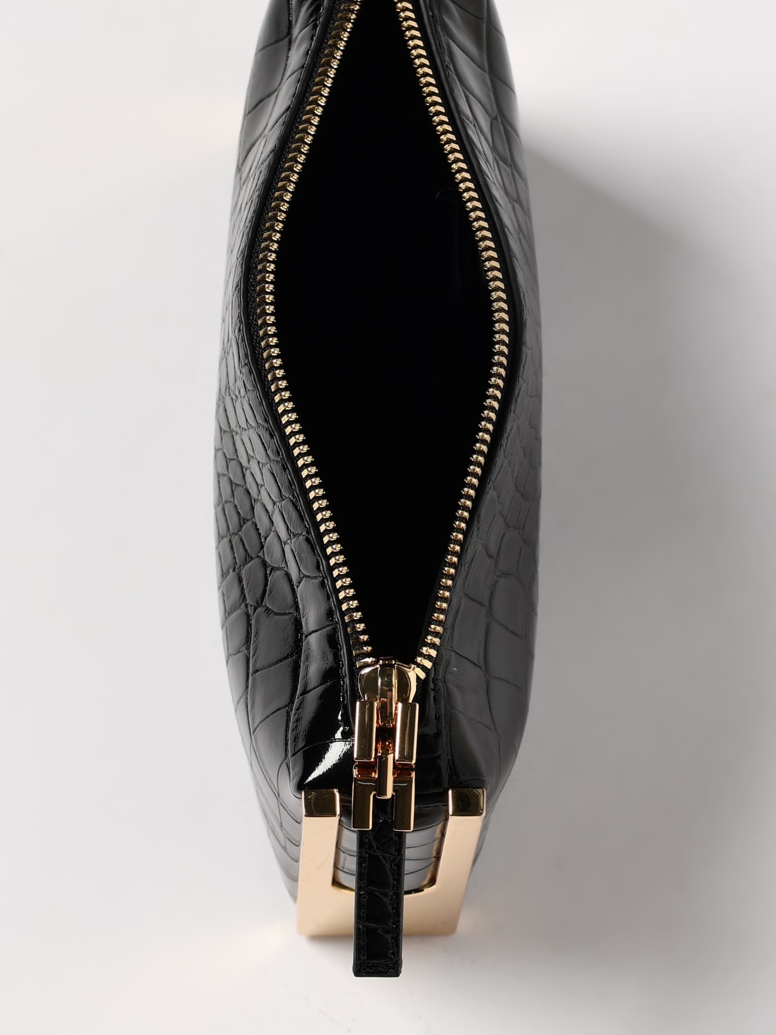 ELISABETTA FRANCHI BORSA MINI: Clutch Elisabetta Franchi in pelle sintetica stampa cocco , Nero - Img 3