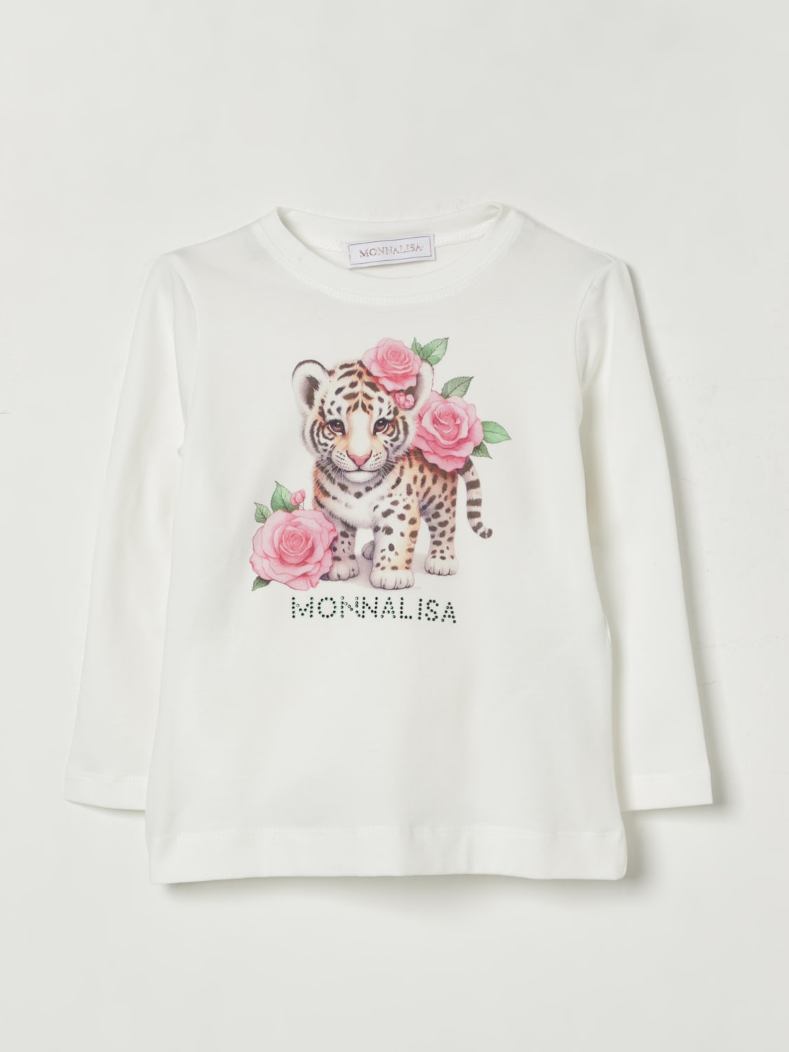 MONNALISA T-SHIRT: T-shirt in cotone stampata Monnalisa, Panna - Img 1