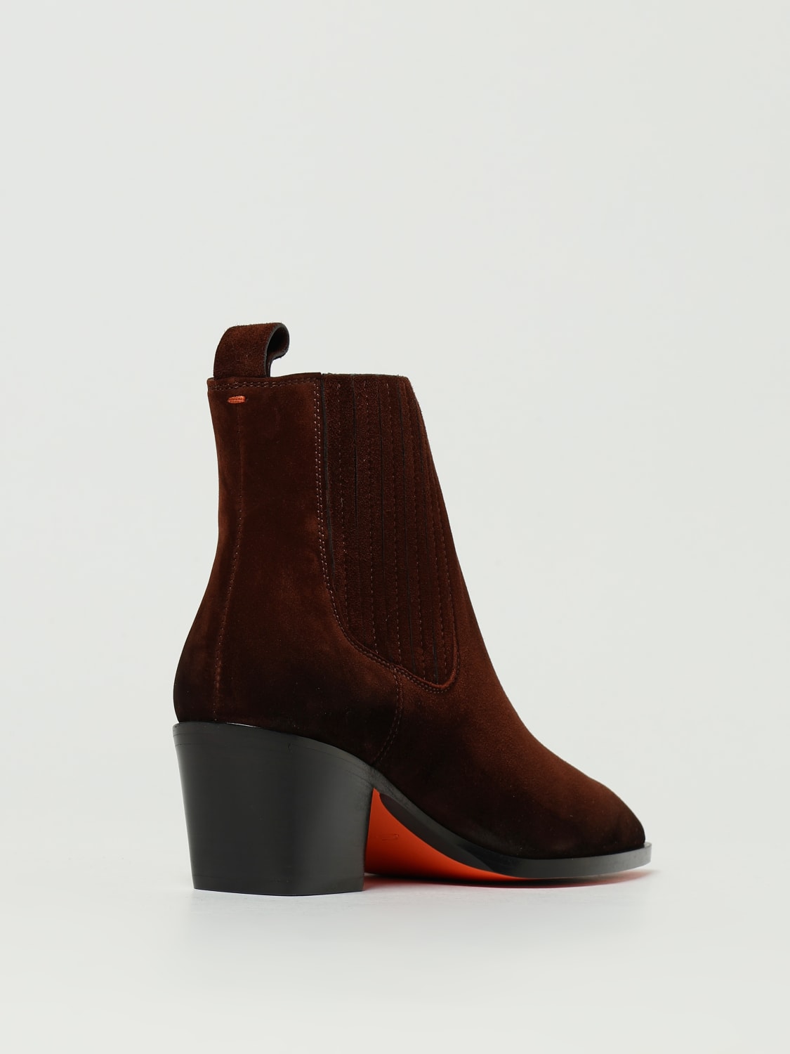 SANTONI BOOTS: Flat ankle boots woman Santoni, Brown - Img 3