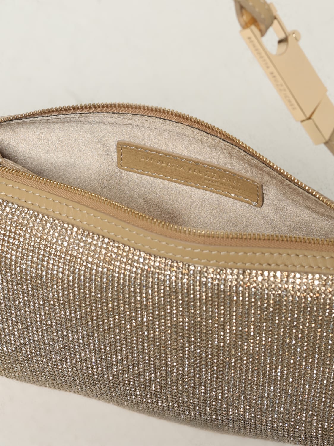 BENEDETTA BRUZZICHES BORSA MINI: Borsa Syster Benedetta Bruzziches con strass, Oro - Img 4