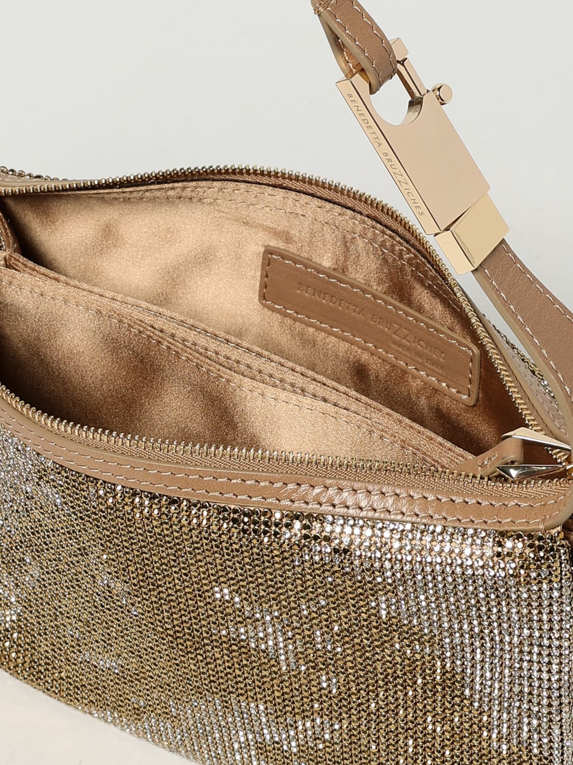 BENEDETTA BRUZZICHES BORSA MINI: Borsa Syster Benedetta Bruzziches con strass, Marrone - Img 3