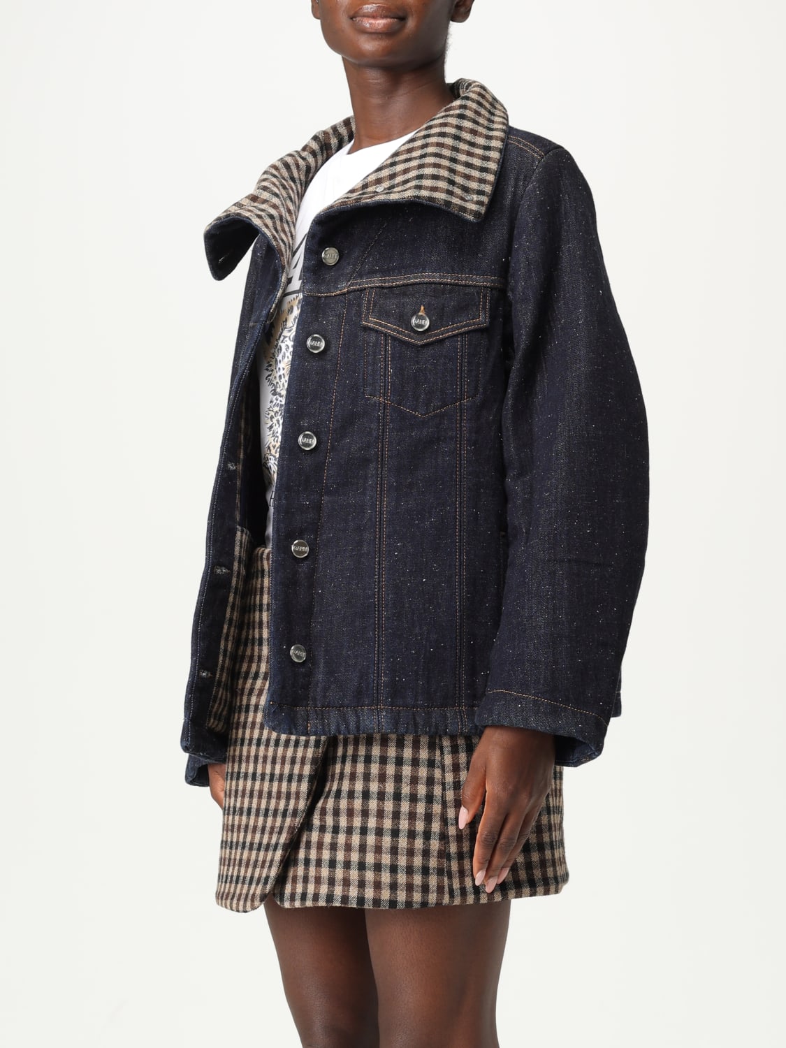 GANNI JACKE: Jacke damen Ganni, Blau - Img 4