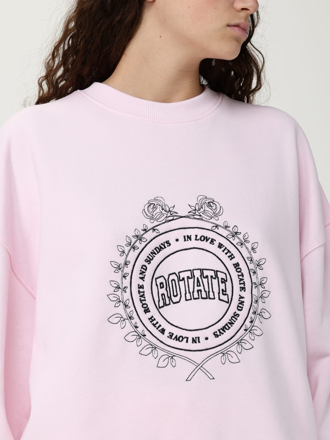 ROTATE FELPA: Felpa basic Rotate in cotone , Rosa - Img 4