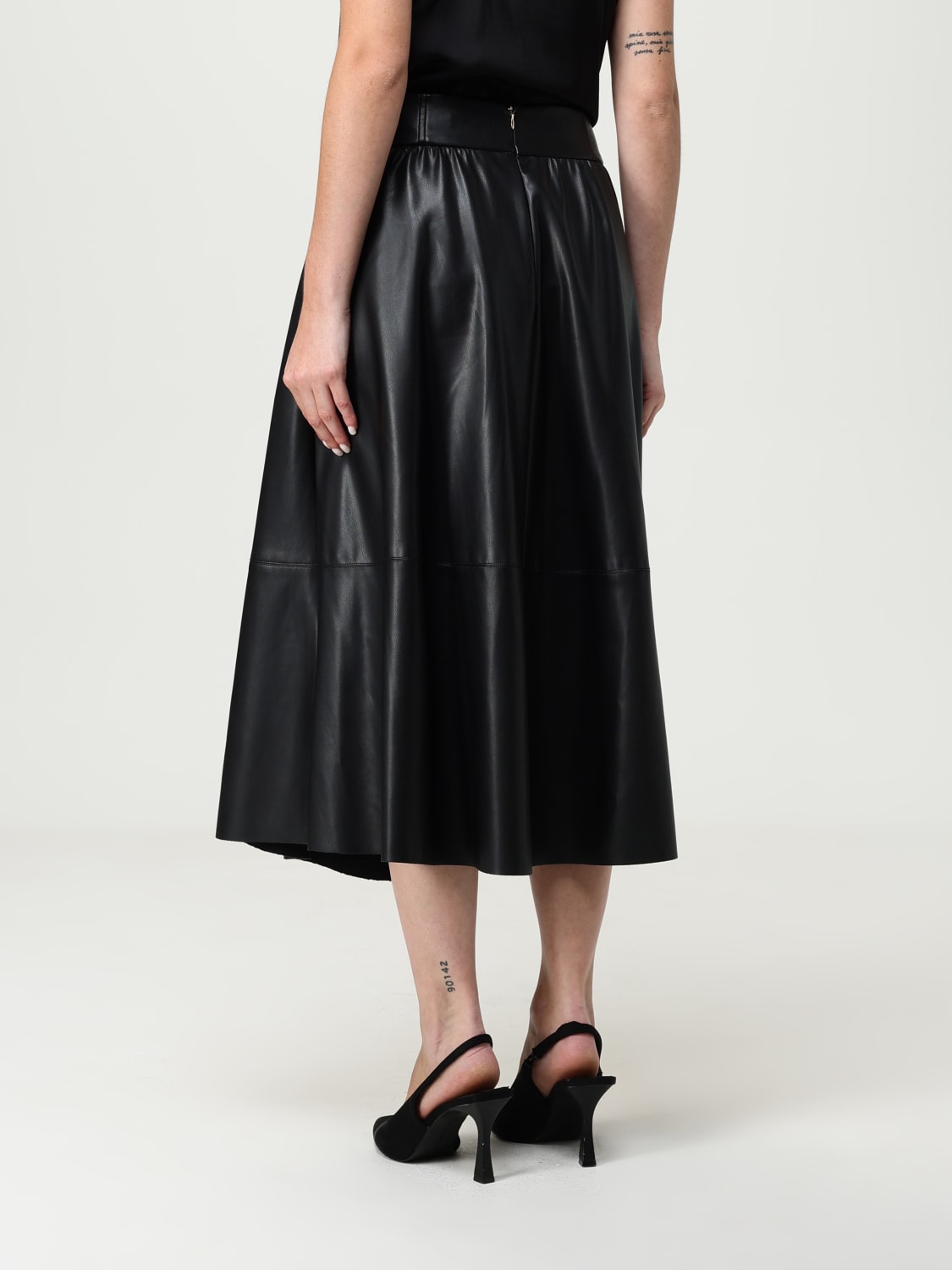 LIU JO GONNA: Gonna midi Liu Jo in pelle sintetica , Nero - Img 2