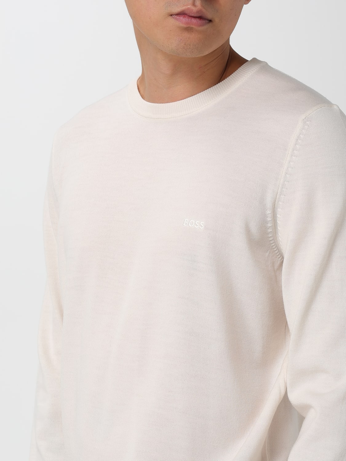 BOSS СВИТЕР: Свитер Мужское Boss, Белый - Img 3