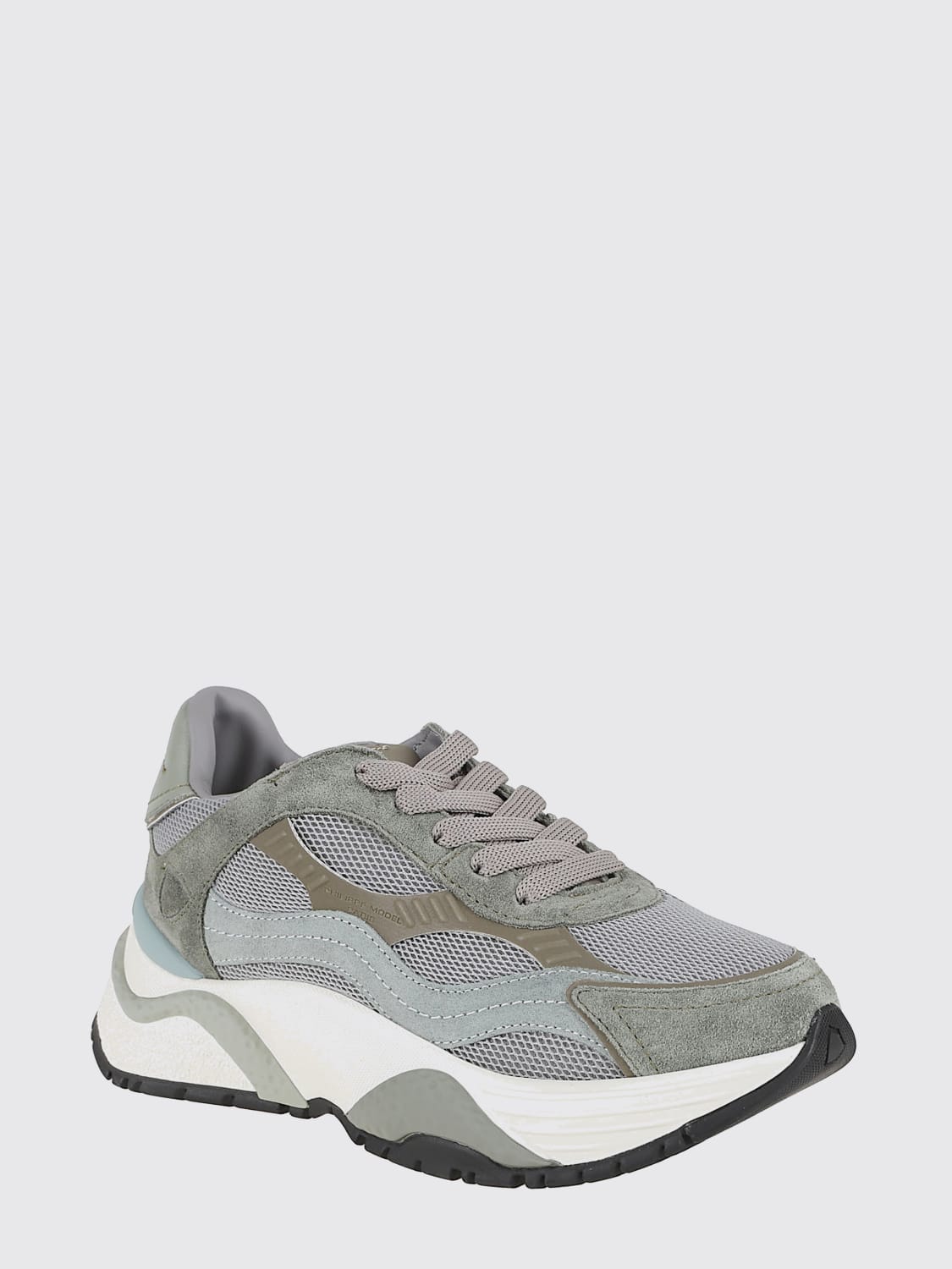 PHILIPPE MODEL SNEAKERS: Sneakers Odeon Tennis Philippe Model in pelle e nylon , Verde - Img 2