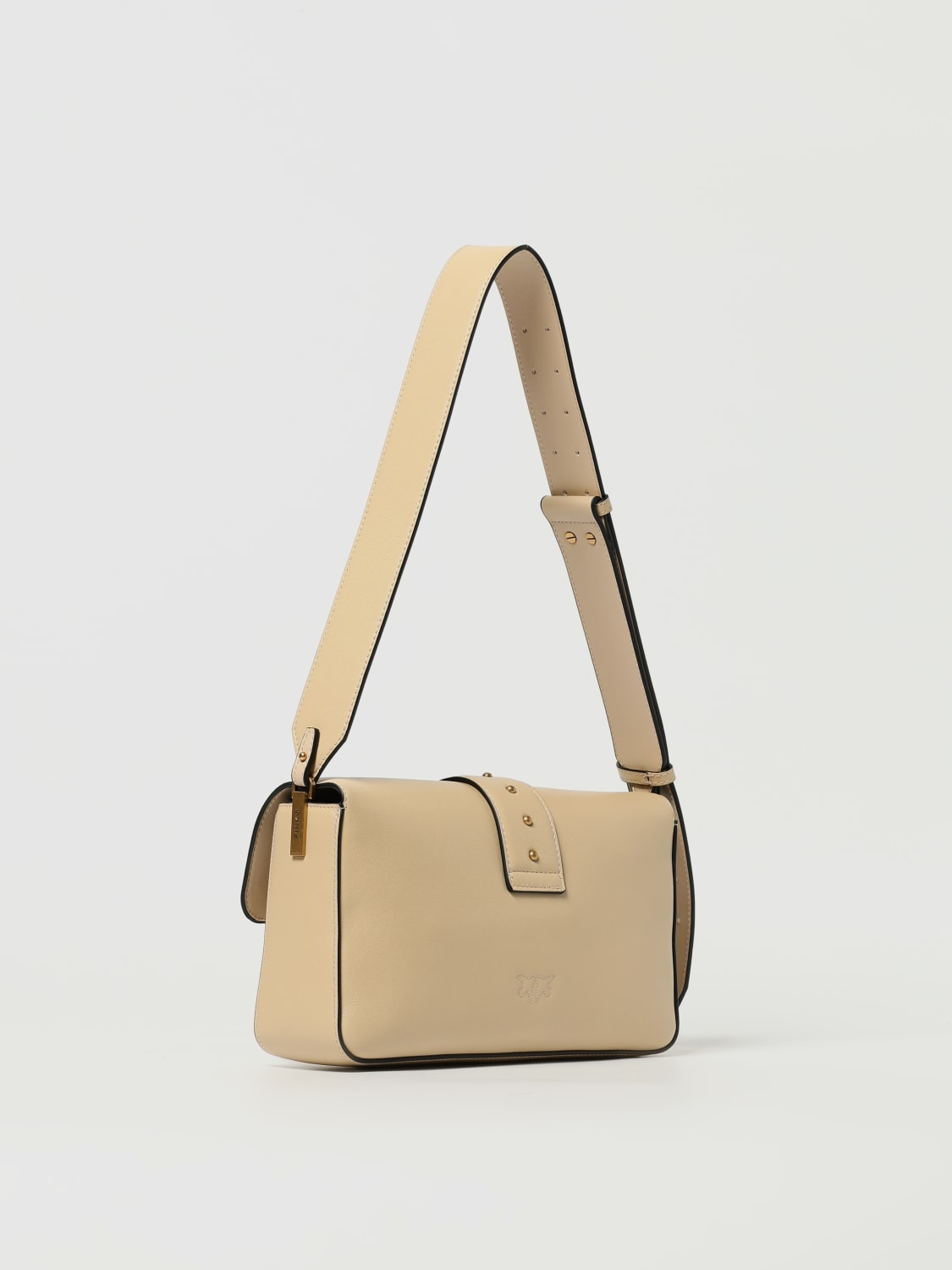 PINKO BORSA A SPALLA: Borsa Love Bag Slouchy Pinko in pelle , Beige - Img 2