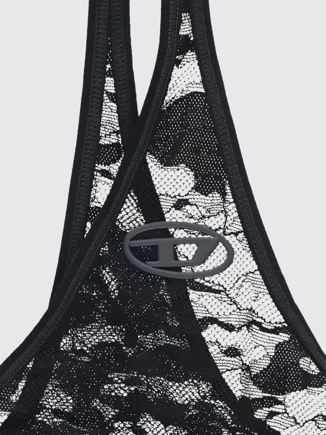 DIESEL INTIMO: Bralette Tania-Utlt Diesel in pizzo stretch con motivo camouflage, Nero - Img 3