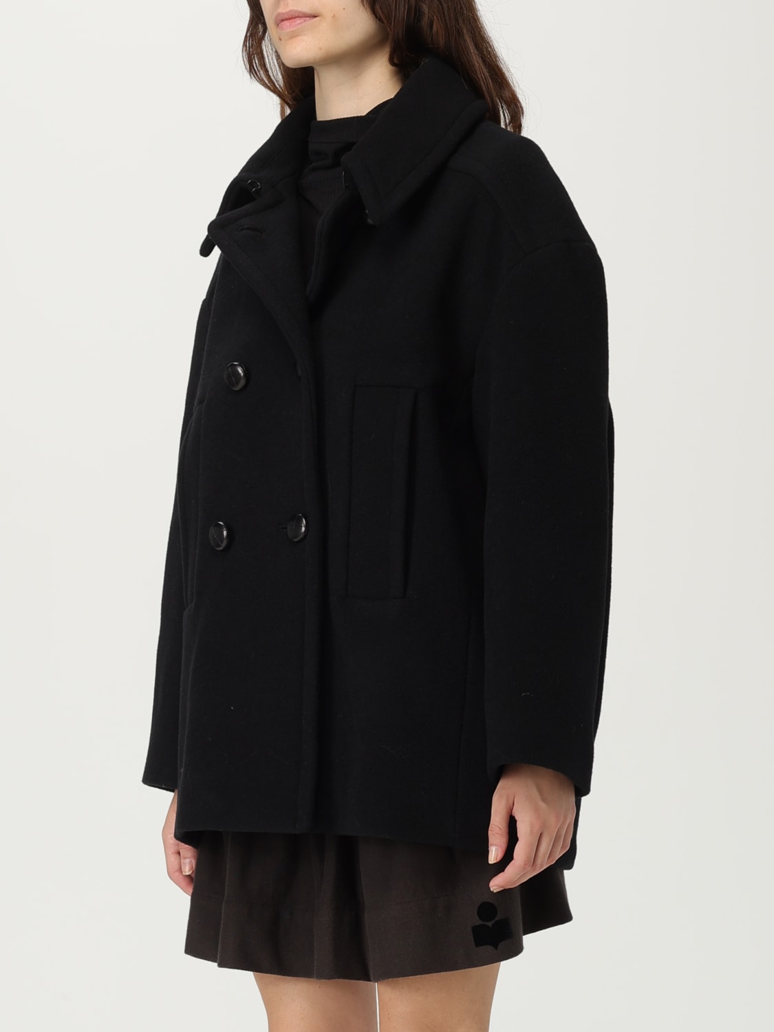 ISABEL MARANT ETOILE CAPPOTTO: Caban Isabel Marant Etoile in misto lana , Nero - Img 3