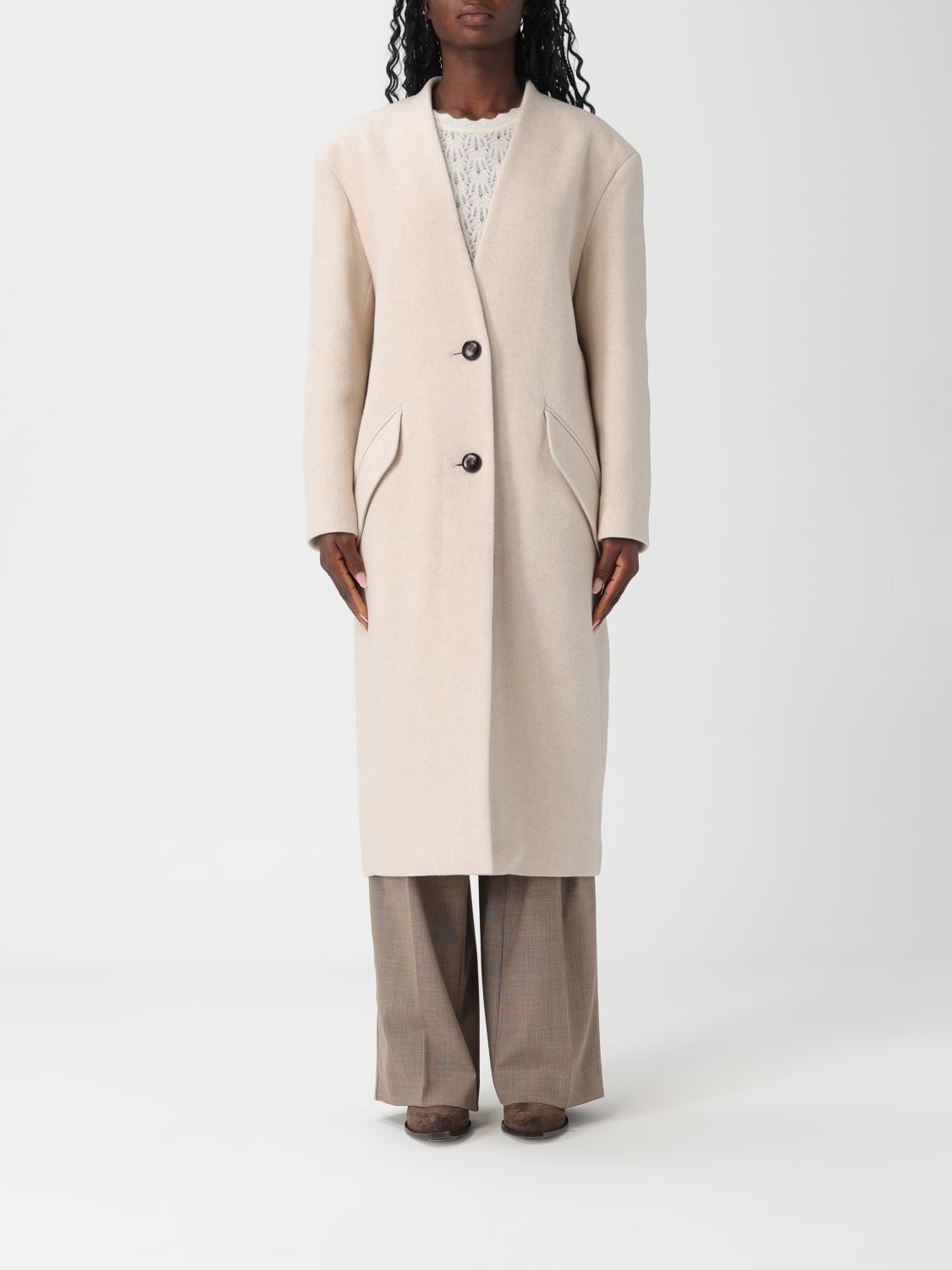 ISABEL MARANT ETOILE COAT: Coat woman Isabel Marant Etoile, Beige - Img 1