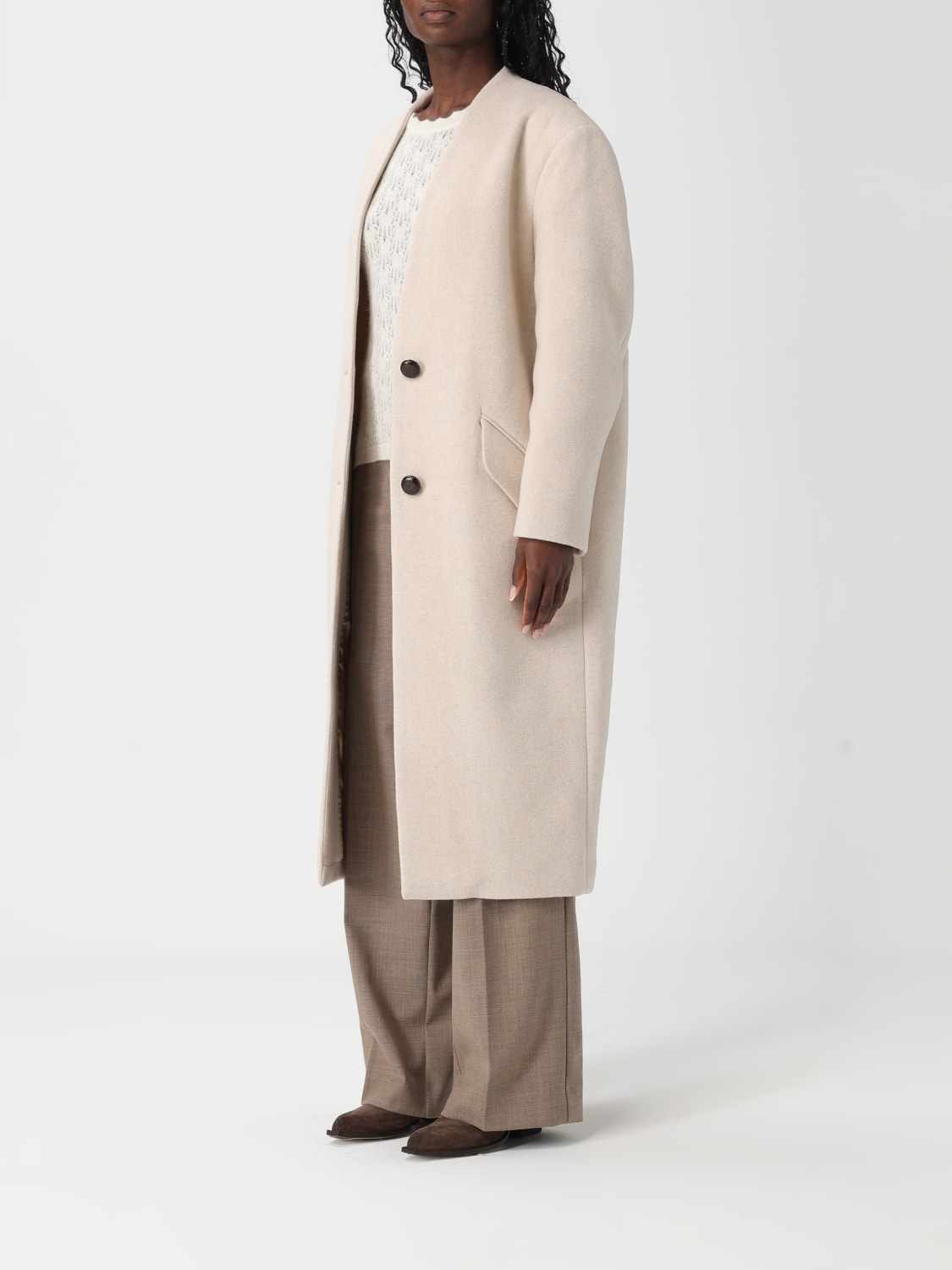 ISABEL MARANT ETOILE COAT: Coat woman Isabel Marant Etoile, Beige - Img 3