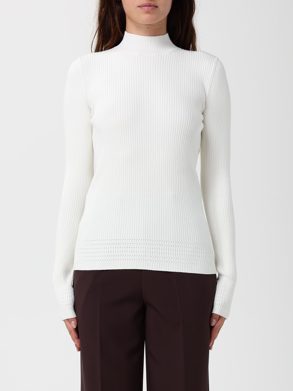 TWINSET TOP: Top dolcevita Twinset in misto viscosa , Bianco - Img 1