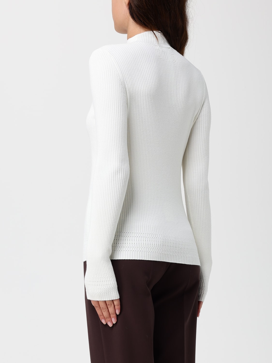 TWINSET TOP: Top dolcevita Twinset in misto viscosa , Bianco - Img 2