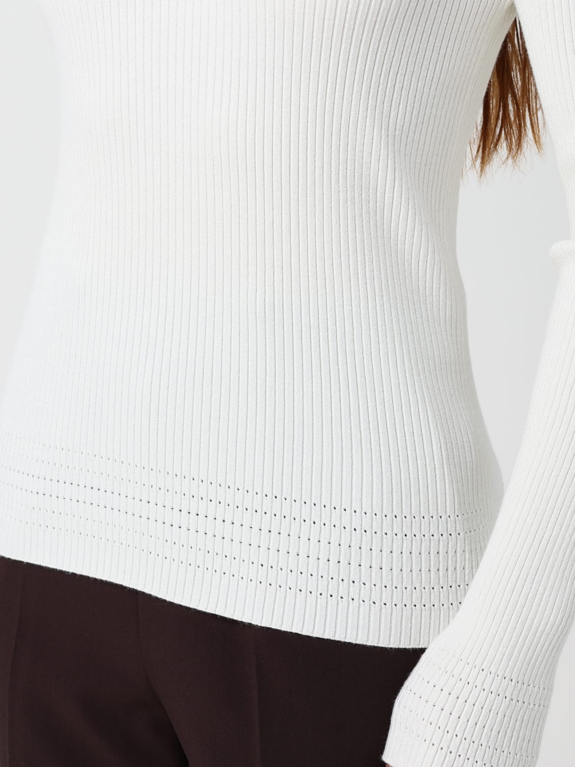 TWINSET TOP: Top dolcevita Twinset in misto viscosa , Bianco - Img 3