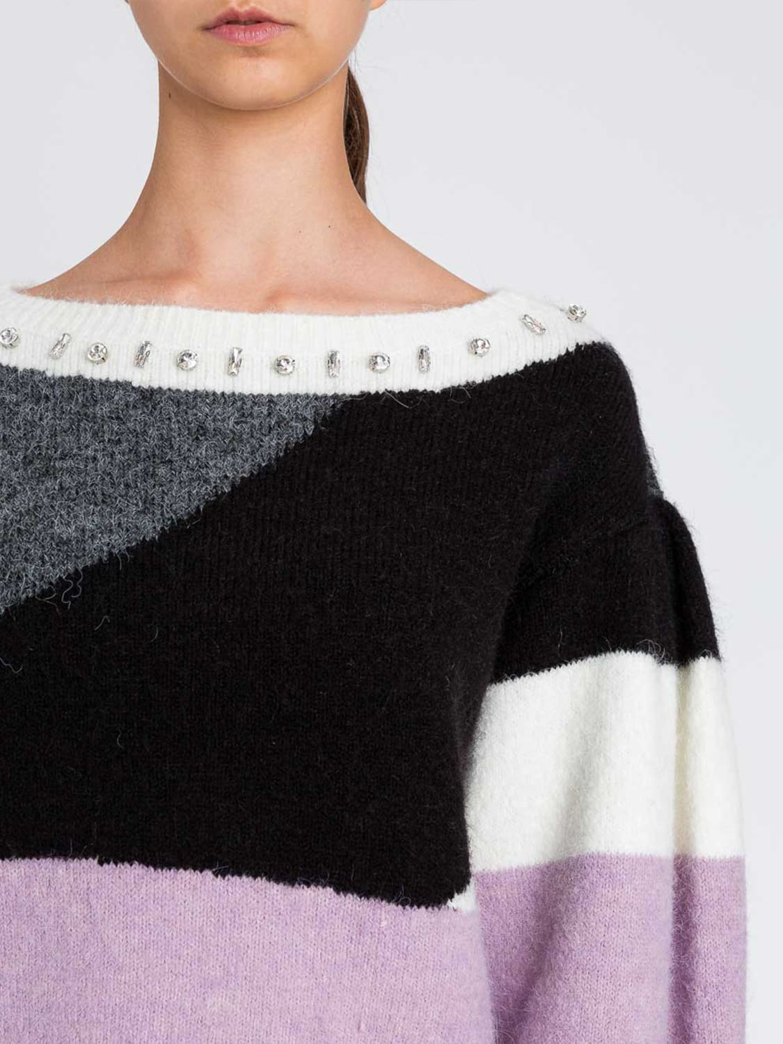 TWINSET ACTITUDE MAGLIA: Pullover Twinset Actitude in misto lana , Fantasia - Img 3