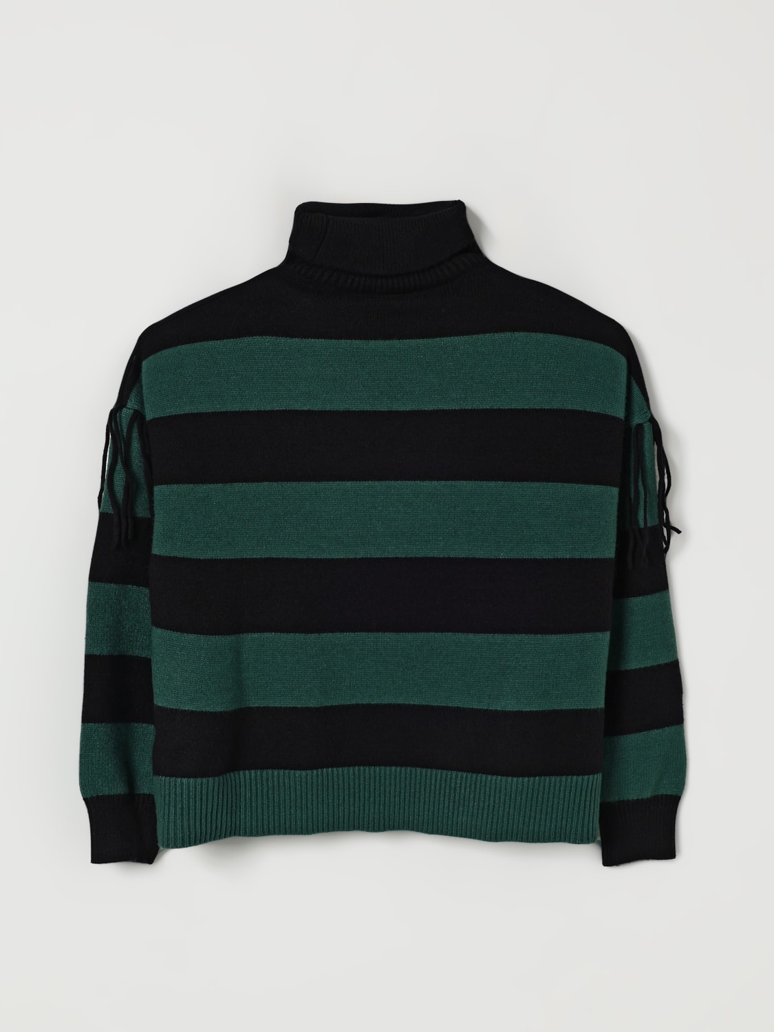 MONNALISA MAGLIA: Maglia a dolcevita a righe Monnalisa, Nero - Img 2