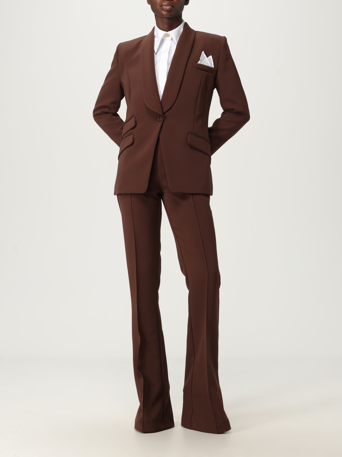 ELISABETTA FRANCHI TAILLEUR: Robes femme Elisabetta Franchi, Marron - Img 2