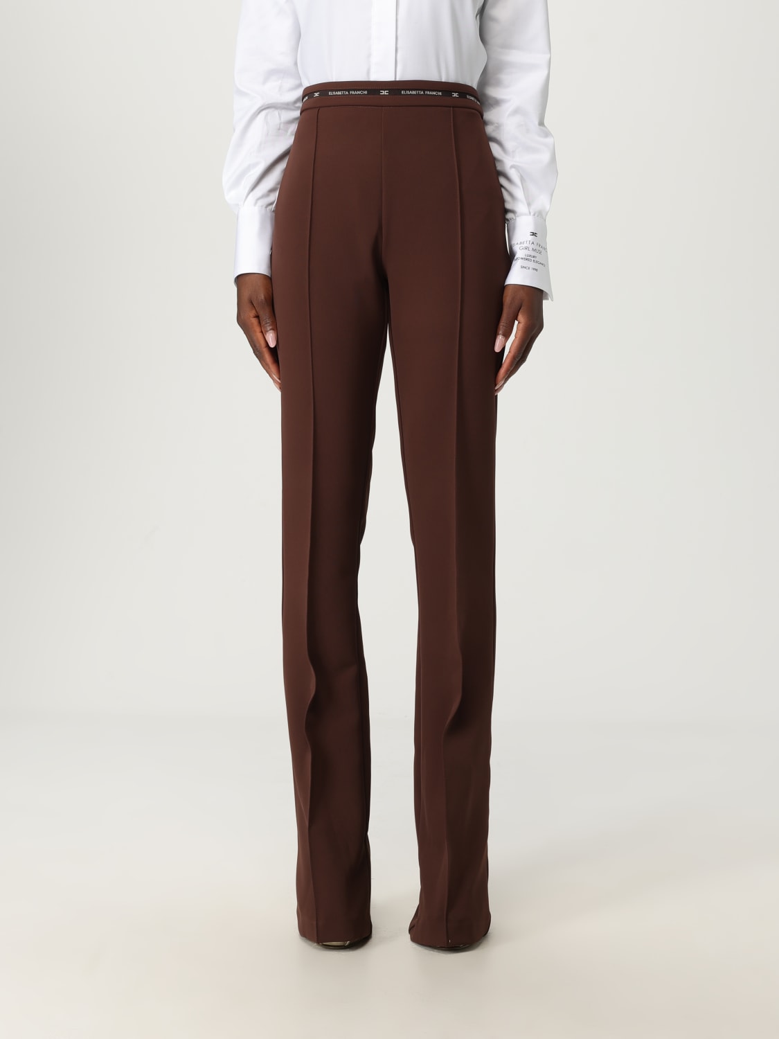 ELISABETTA FRANCHI TAILLEUR: Robes femme Elisabetta Franchi, Marron - Img 6