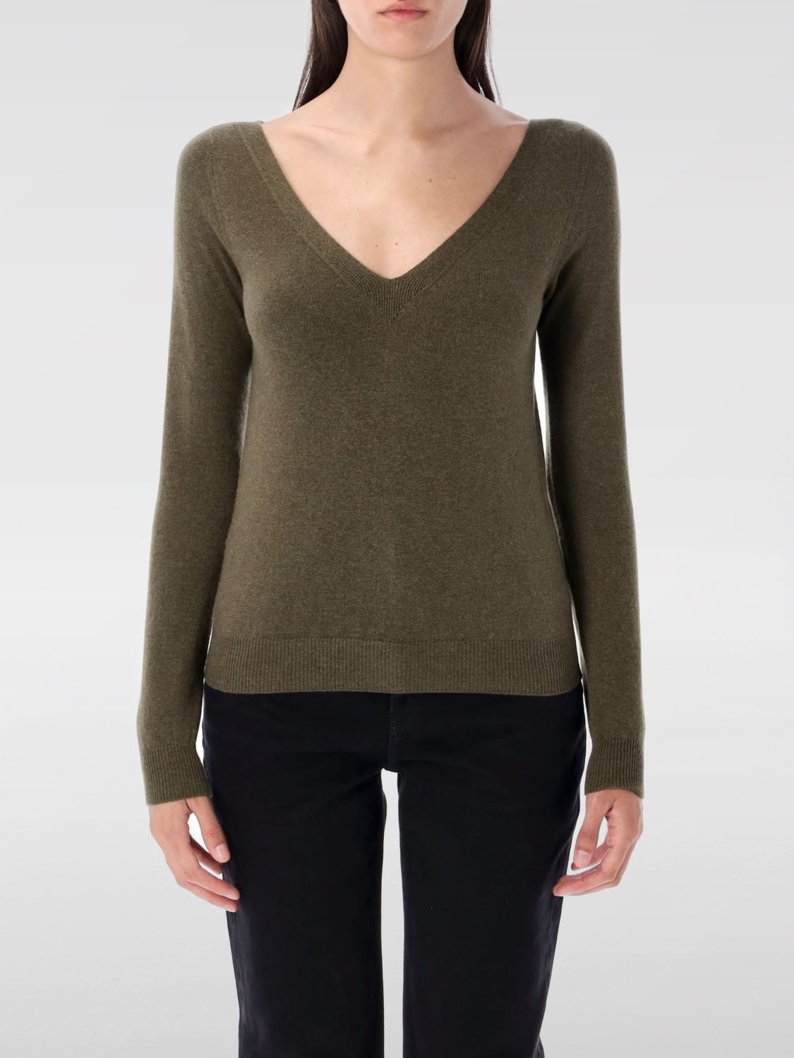 SAINT LAURENT SWEATER: Sweater woman Saint Laurent, Kaki - Img 1