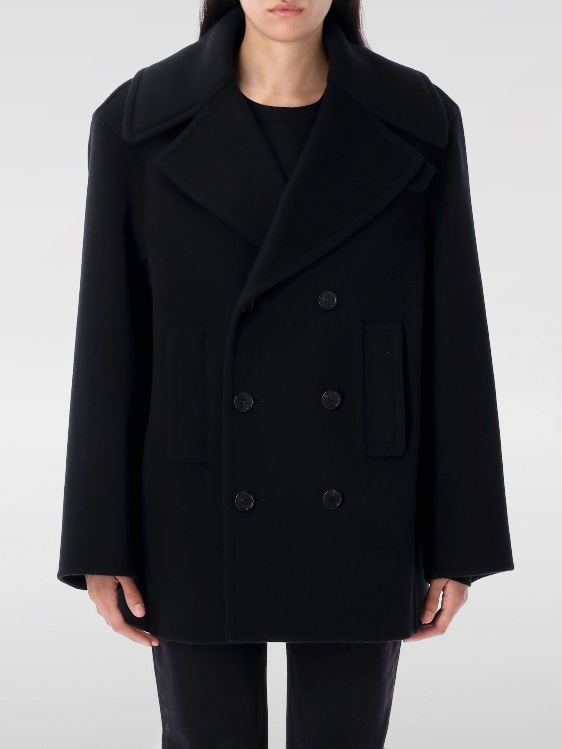 SAINT LAURENT MANTEL: Mantel damen Saint Laurent, Schwarz - Img 1