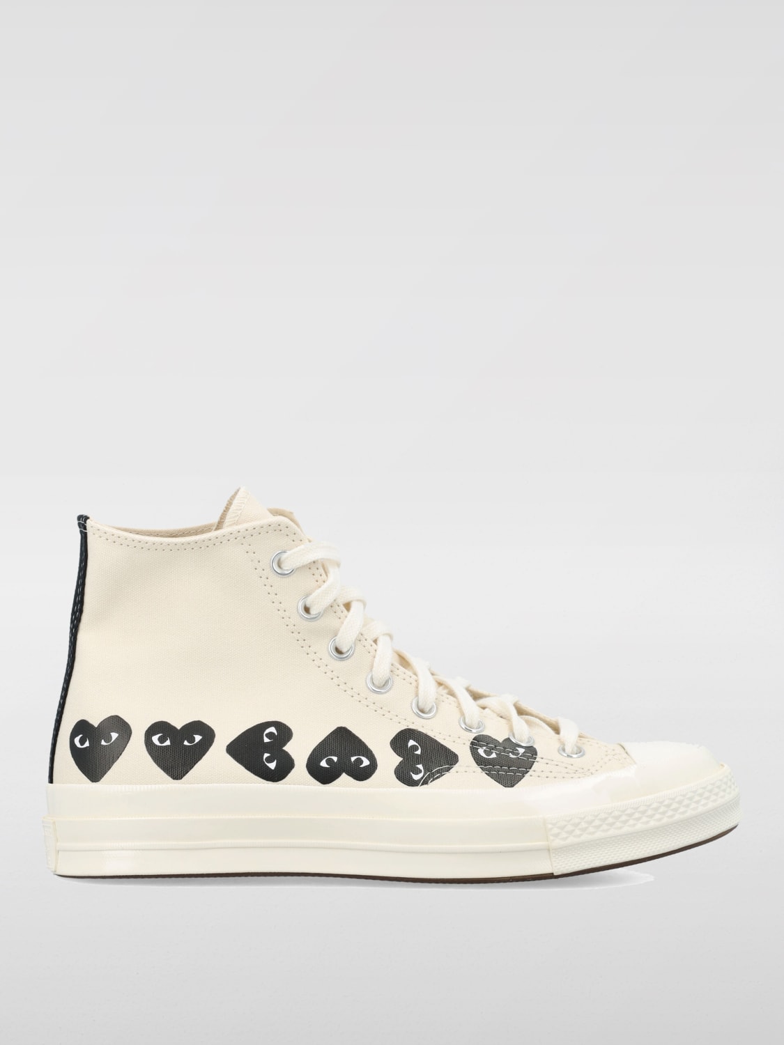 COMME DES GARÇONS PLAY X CONVERSE SNEAKERS: Sneakers Comme Des Garçons Play x Converse in canvas di cotone, Bianco - Img 1