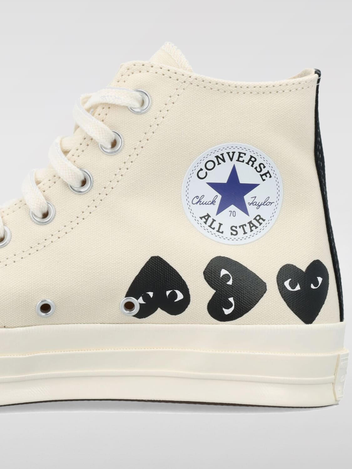 COMME DES GARÇONS PLAY X CONVERSE SNEAKERS: Sneakers Comme Des Garçons Play x Converse in canvas di cotone, Bianco - Img 4