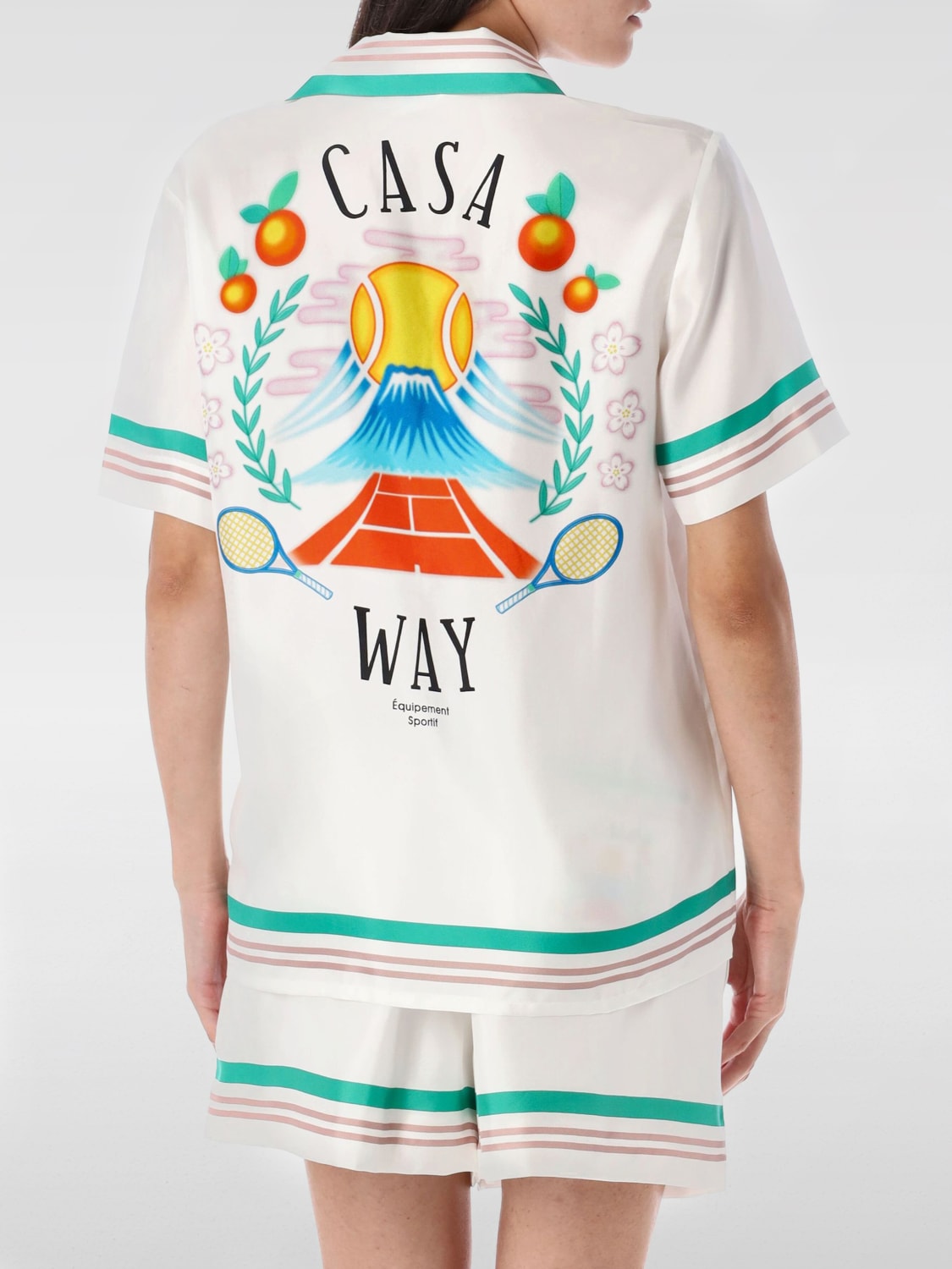 CASABLANCA CAMICIA: Camicia in seta stampata Casablanca, Bianco - Img 2