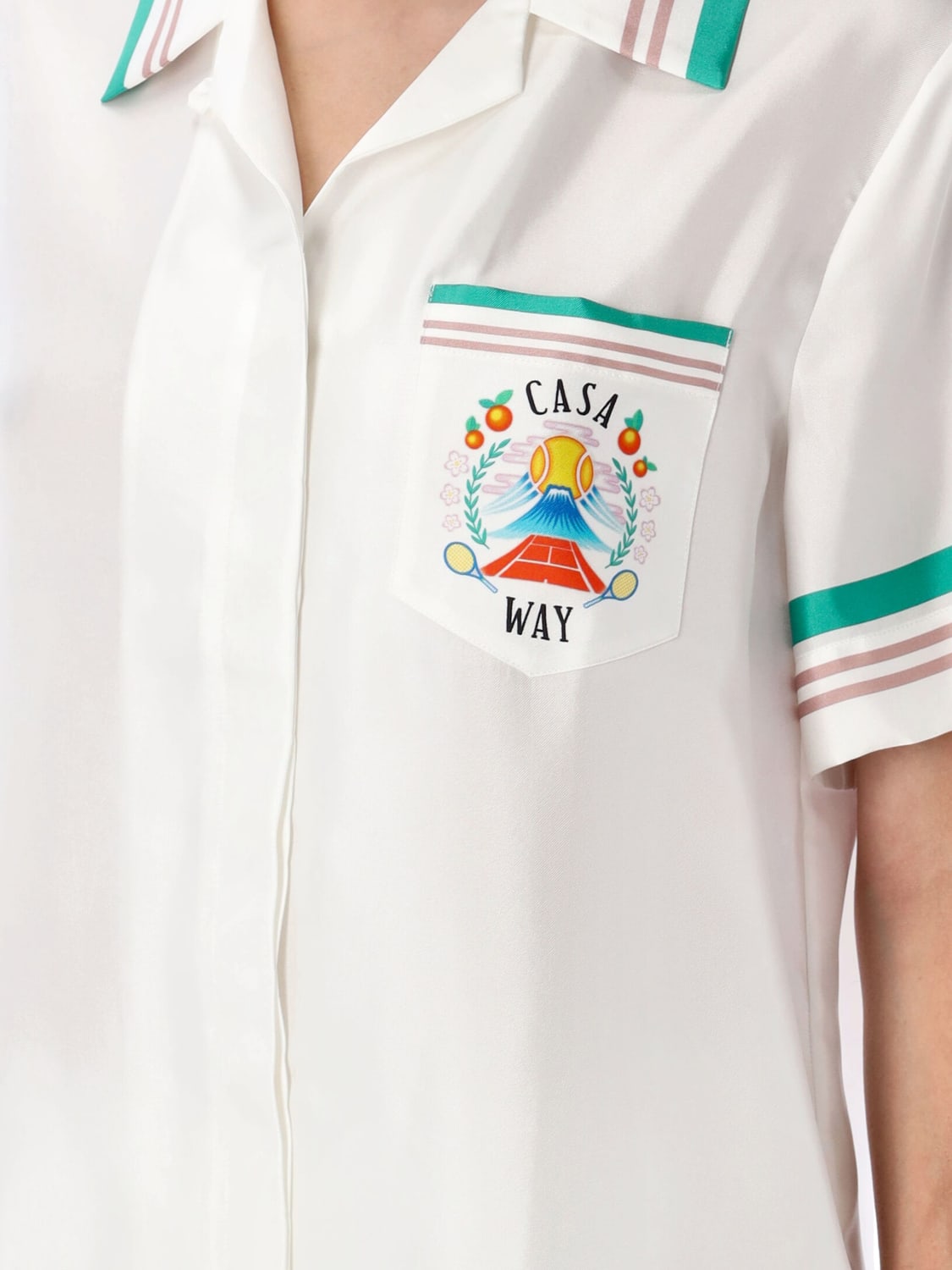 CASABLANCA CAMICIA: Camicia in seta stampata Casablanca, Bianco - Img 3