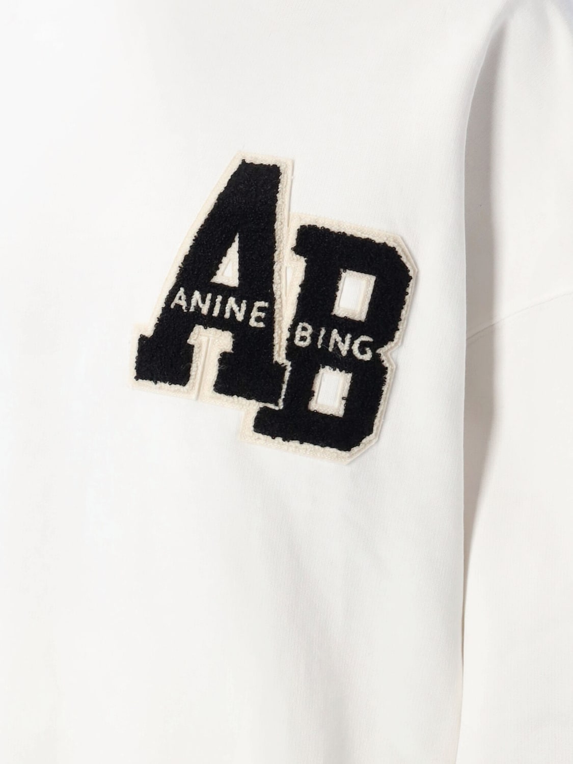 ANINE BING ロゴ入りホワイトスウェット ANINE BING Miles Oversized Sweatshirt Letterman - Off White