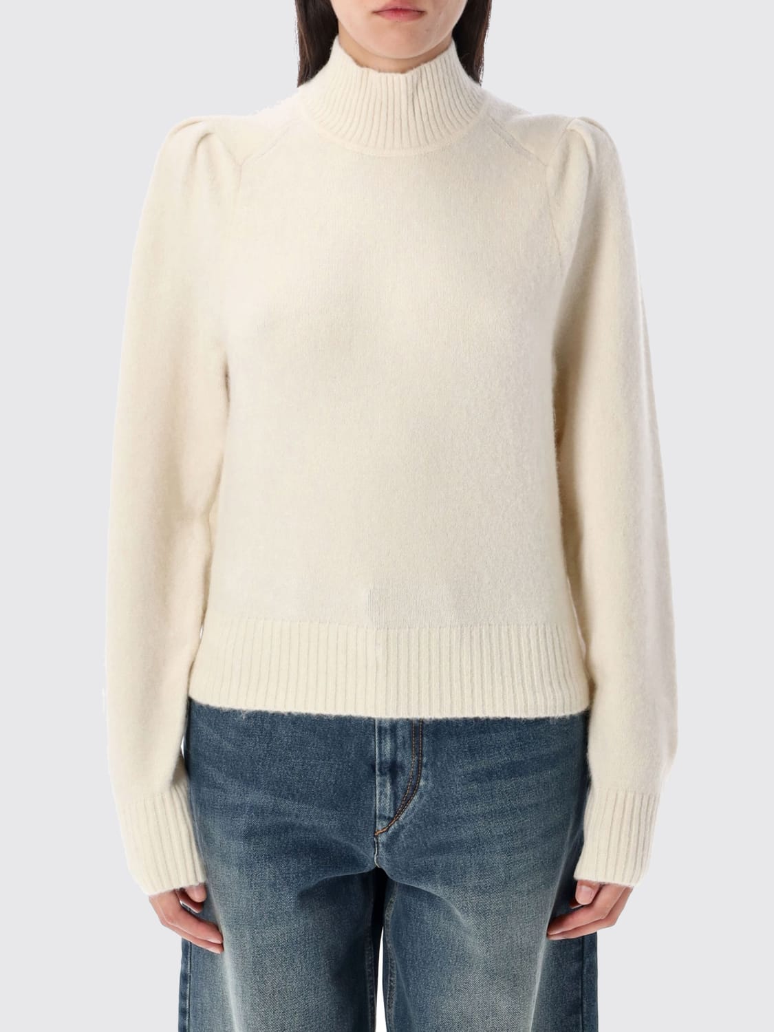 ISABEL MARANT ETOILE MAGLIA: Pullover Isabel Marant Etoile in misto lana d'Alpaca, Beige - Img 1