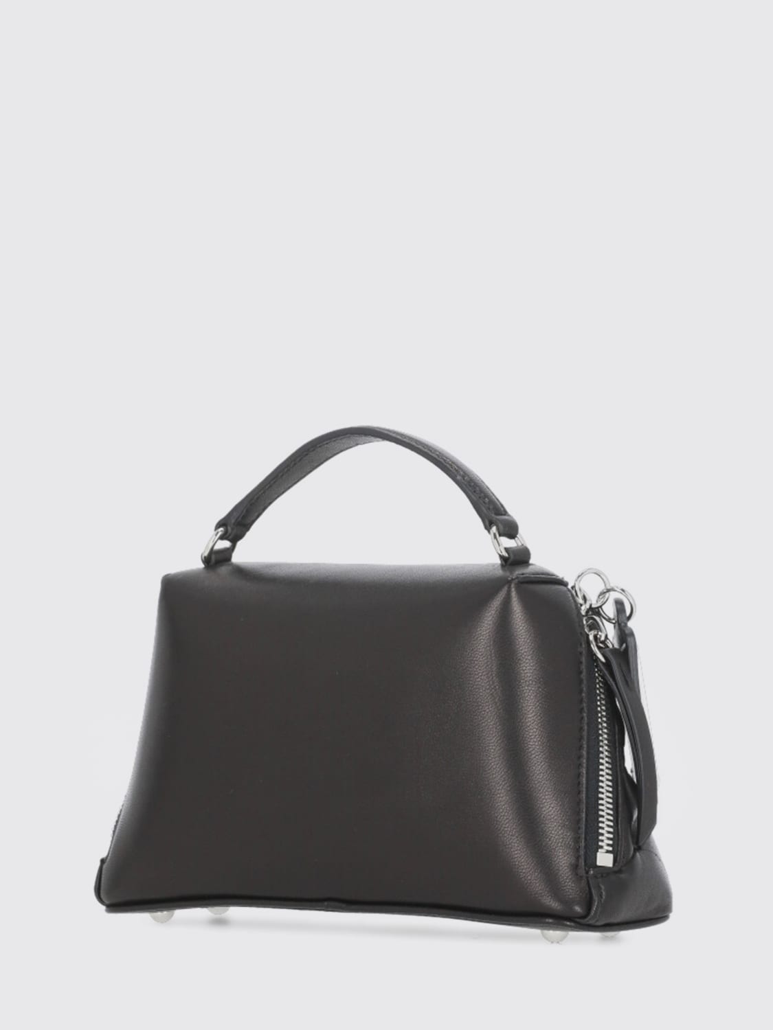 MAISON MARGIELA BORSA MINI: Borsa Glam Slam Trapezoid Bag Maison Margiela in nappa capitonnè, Nero - Img 3