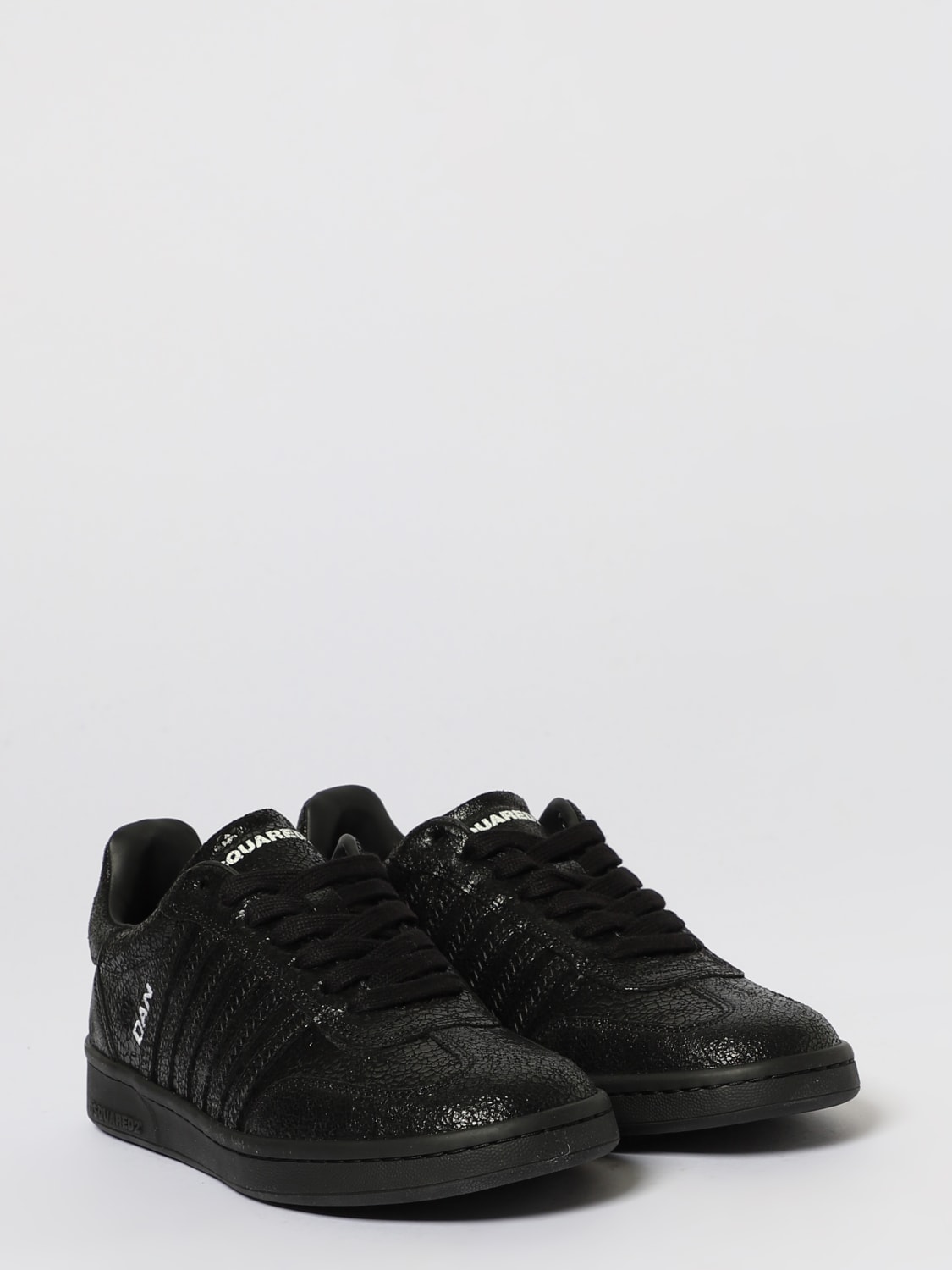 DSQUARED2 SNEAKERS: Sneakers Boxer Dsquared2 in pelle cracklè , Nero - Img 2