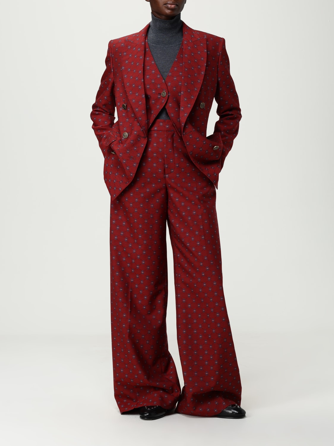 ETRO WAISTCOAT: Blazer woman Etro, Burgundy - Img 2
