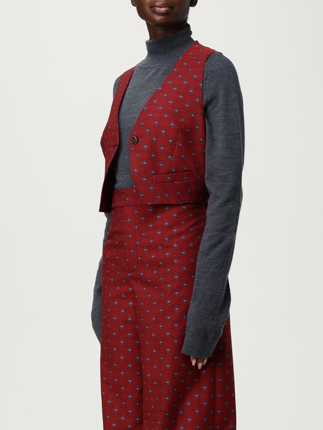 ETRO WAISTCOAT: Blazer woman Etro, Burgundy - Img 4