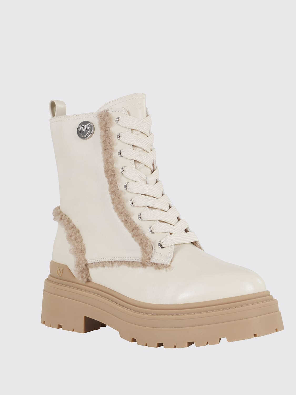 PINKO BOOTS: Flat ankle boots woman Pinko, White - Img 2