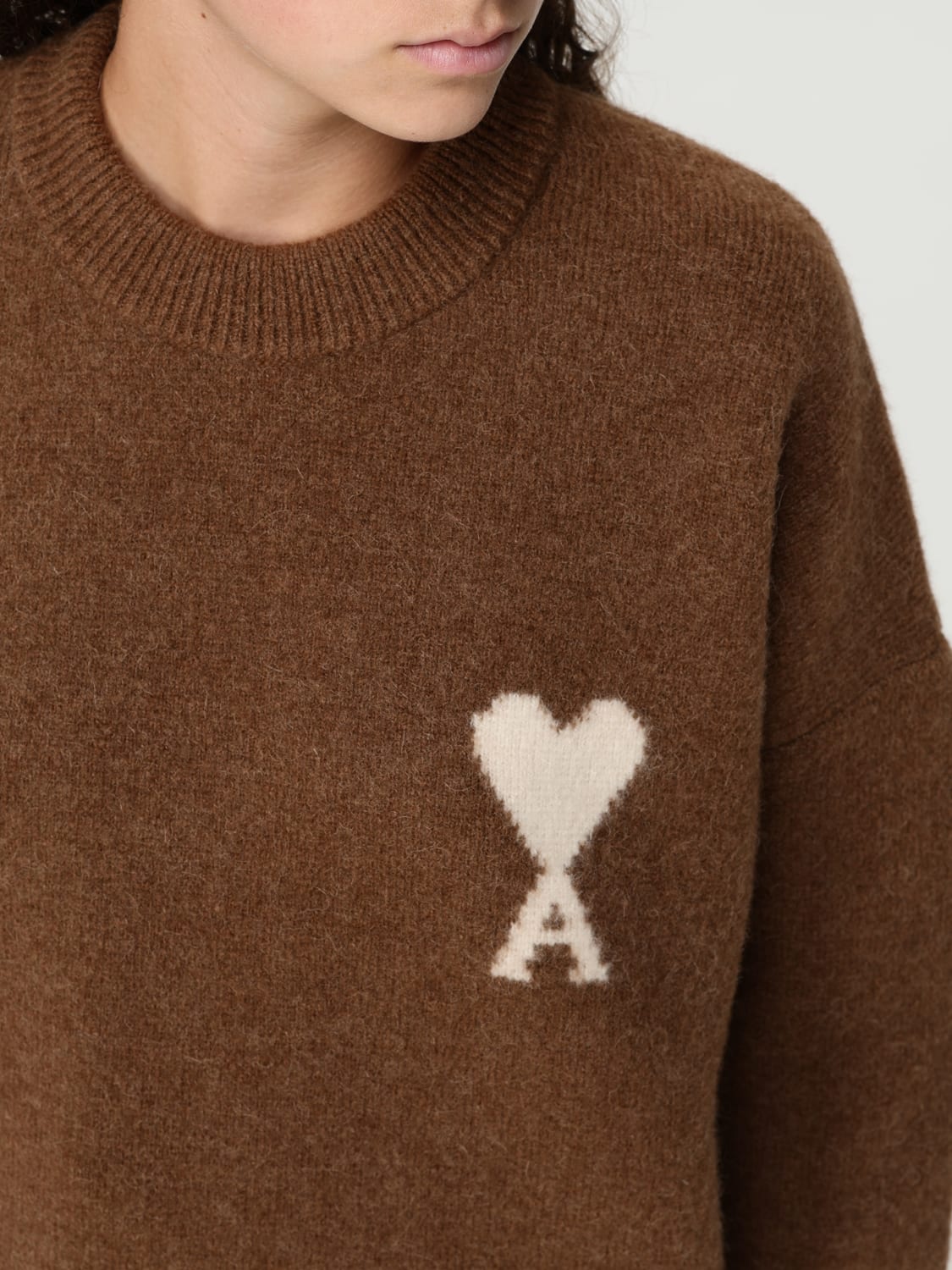 AMI PARIS JERSEY: Sudadera mujer Ami Paris, Marrón - Img 4