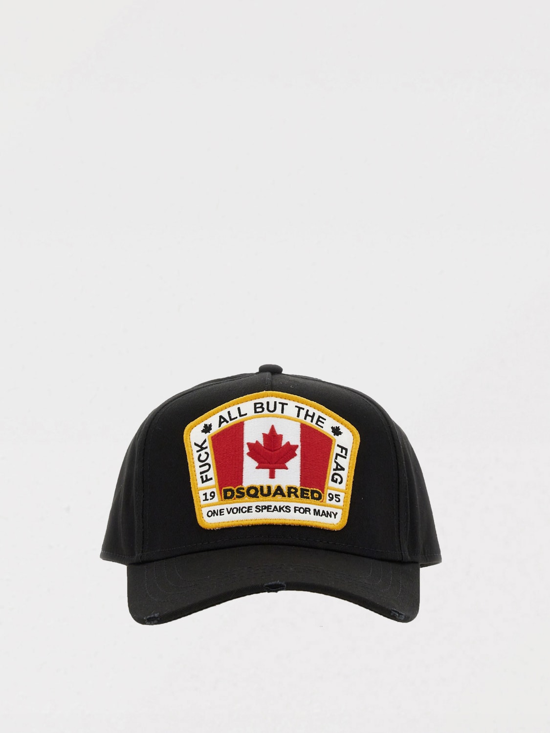DSQUARED2 CAPPELLO: Cappello Dsquared2 in cotone con patch logo , Nero - Img 1
