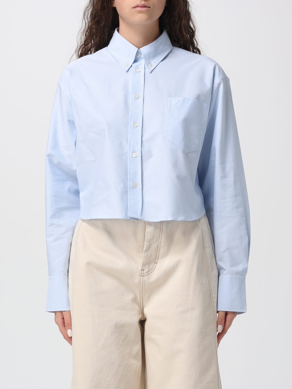 AMI PARIS CAMISA: Falda mujer Ami Paris, Azul Claro - Img 1