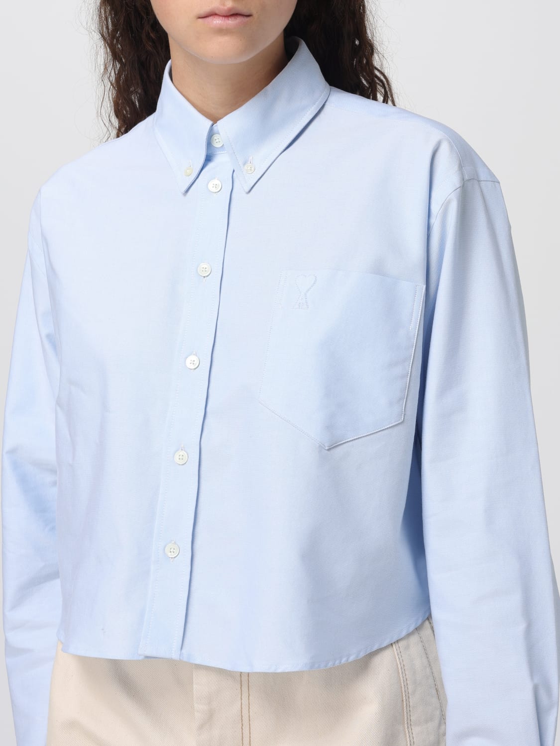 AMI PARIS CAMISA: Falda mujer Ami Paris, Azul Claro - Img 4