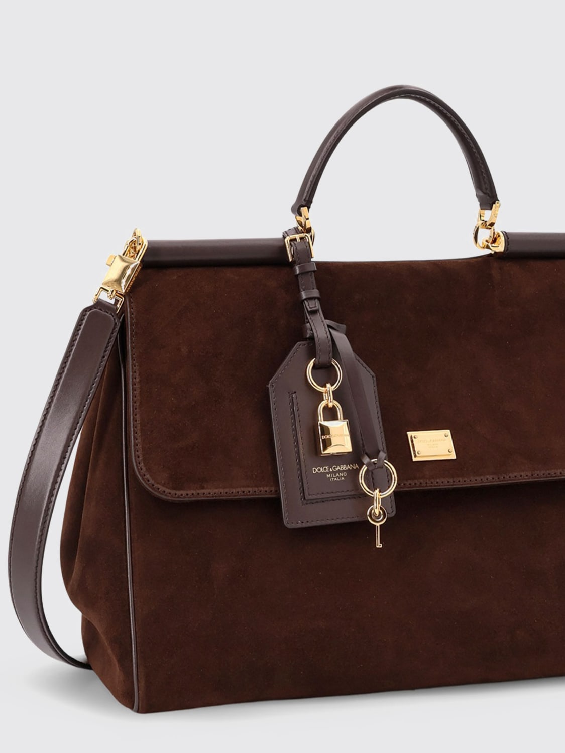 DOLCE & GABBANA SAC À MAIN: Sac porté épaule femme Dolce & Gabbana, Ébène - Img 3