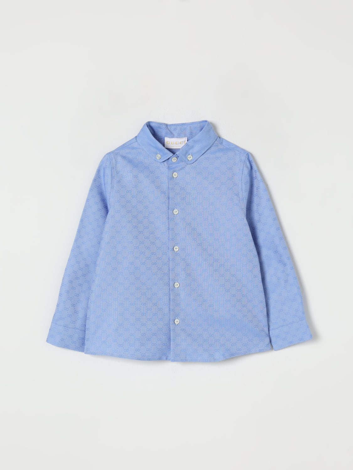 GUCCI CAMISA: Camisa niños Gucci, Azul Claro - Img 1
